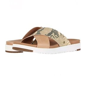 UGG Women's Tan Snake-Print Crisscross Sandals